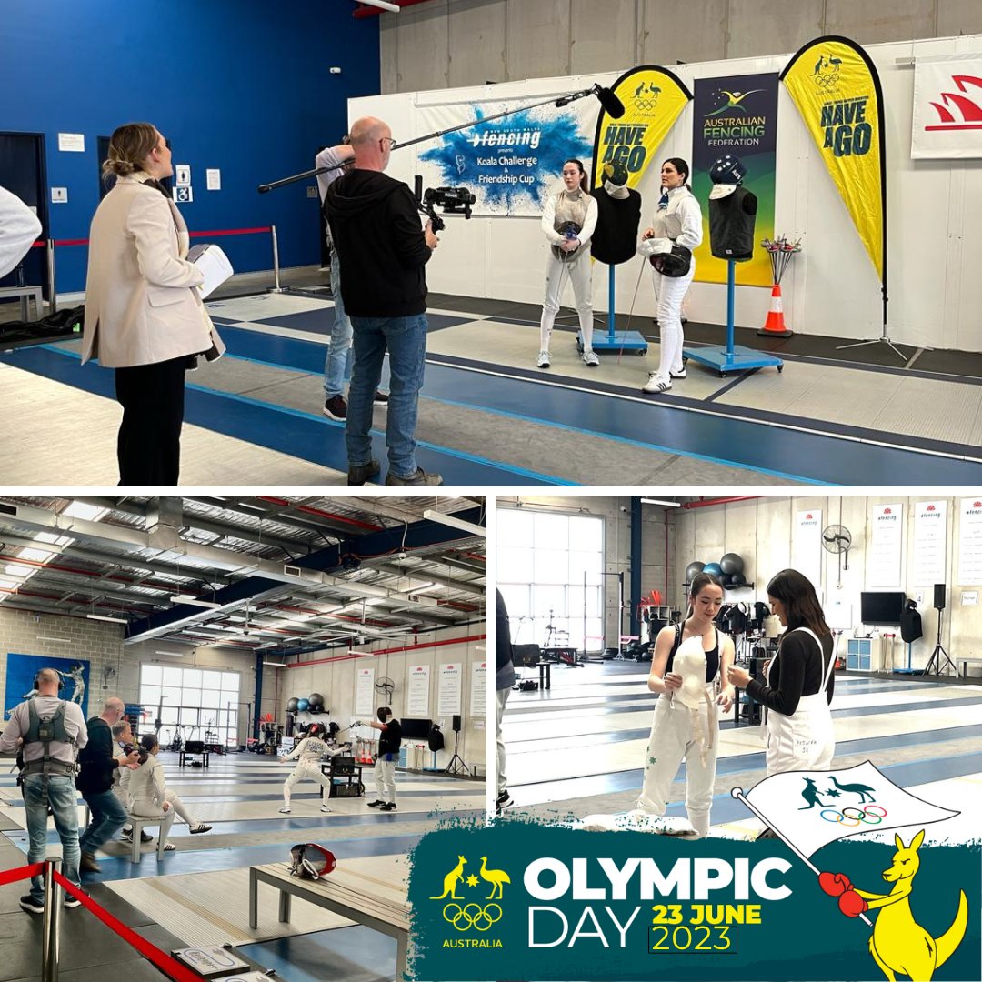 AFF_Fencing's tweet photo. Tomorrow is #OLYMPICDAY2023,
Time to celebrate our sport and encourage others to #HaveAGo at an Olympic Sport. Fencing is an original Olympic sport, so lets encourage our cities, states and country to have a go at our sport, Fencing.
Check them out 7:45am - 23rd June 2023 - Today https://t.co/hPmQbN80At