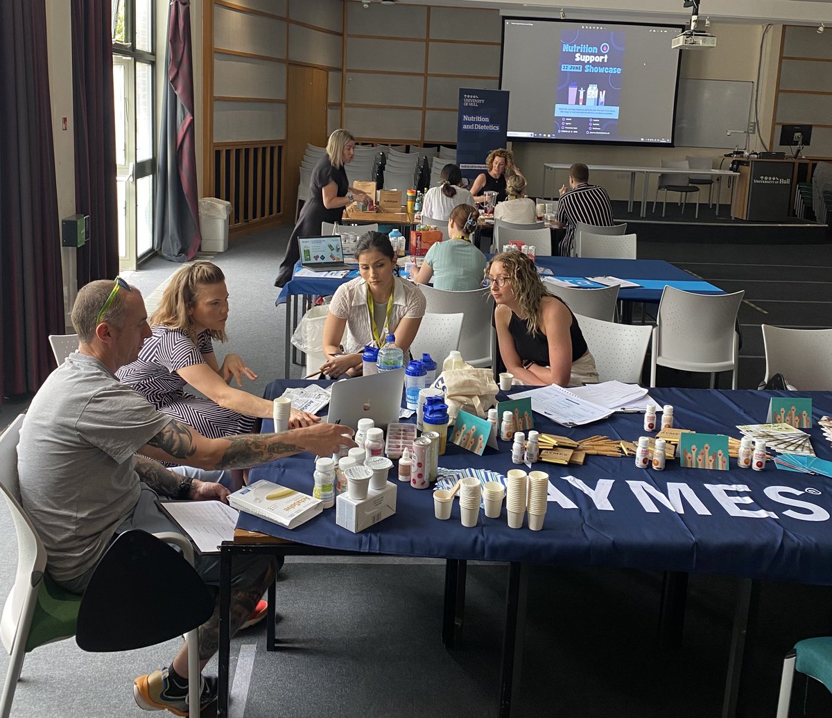NDHullUni's tweet photo. Today we’re hosting our very first Nutrition Support Showcase @FacHealthHull. An opportunity for our #RD2Bs to meet some of our medical nutrition partners, trial a range of ONS and learn about product sustainability. https://t.co/7GMhlqptE0
