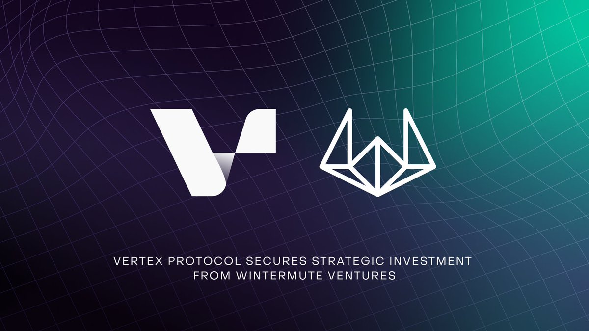 vertex_protocol's tweet image. We are pleased to announce Vertex has received a strategic investment from Wintermute Ventures, the venture arm of Wintermute - a prominent algorithmic liquidity provider. This move includes @wintermute_t  providing liquidity on Vertex.

Find out more: blog.vertexprotocol.com/vertex-protoco…
