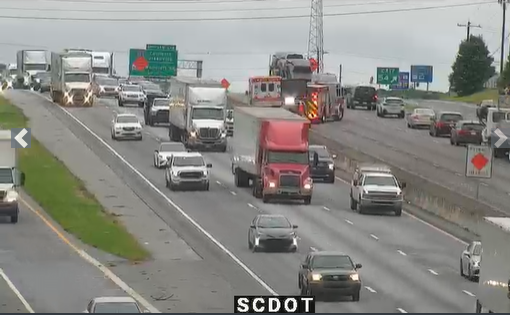TRAFFIC ALERT: I-85S: at Exit 54-Pelham Road-Greenville. Crash. 2 left lanes closed.