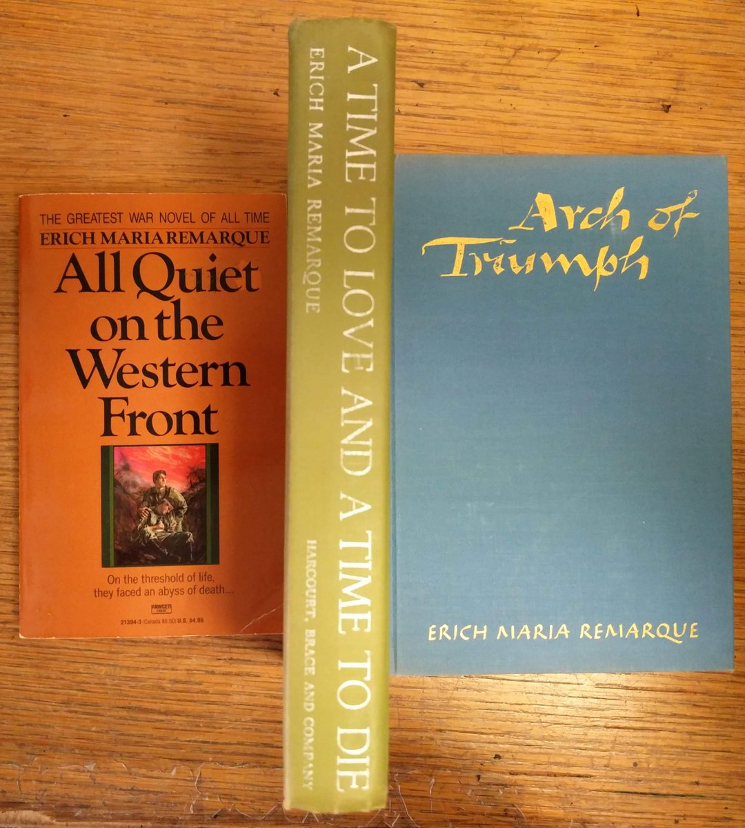 We have three of #ErichMariaRemarque's #novels, including #AllQuietontheWesternFront.  #military #fiction #WWII #war