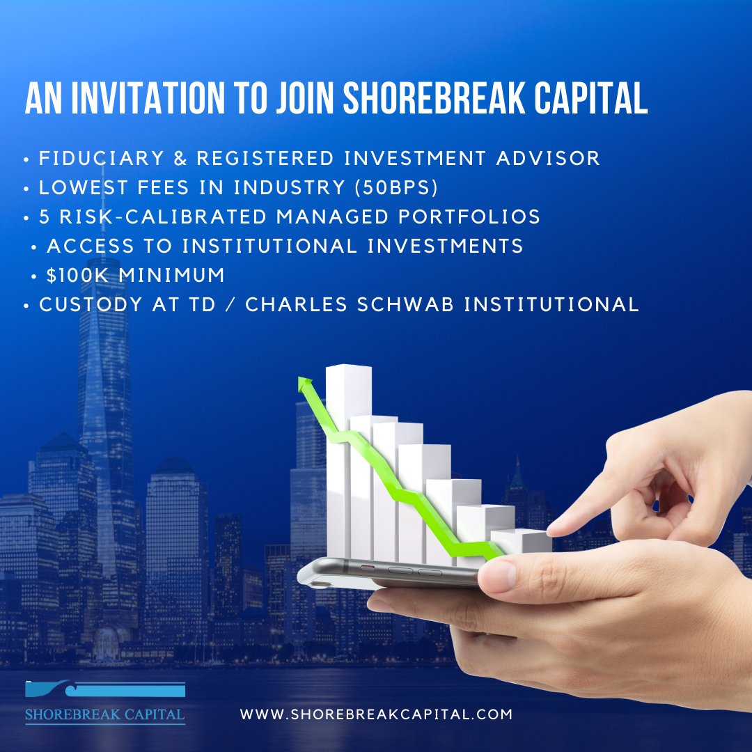 💼 Ready to Take the Next Step? Contact us today for a complimentary consultation and let us demonstrate how Shorebreak Capital can elevate your financial success.
shorebreakcapital.com
.
.
#ShorebreakCapital #InvestmentAdvisor #Fiduciary #LowFees #ManagedPortfolios