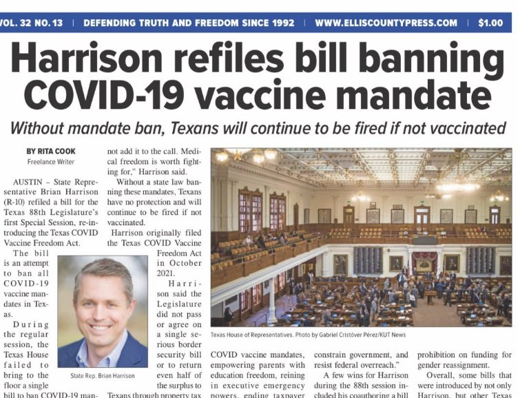 The fact that TEXAS still has #covid vaccine mandates - in 2023 - is indefensible.  They must end.  #txlege