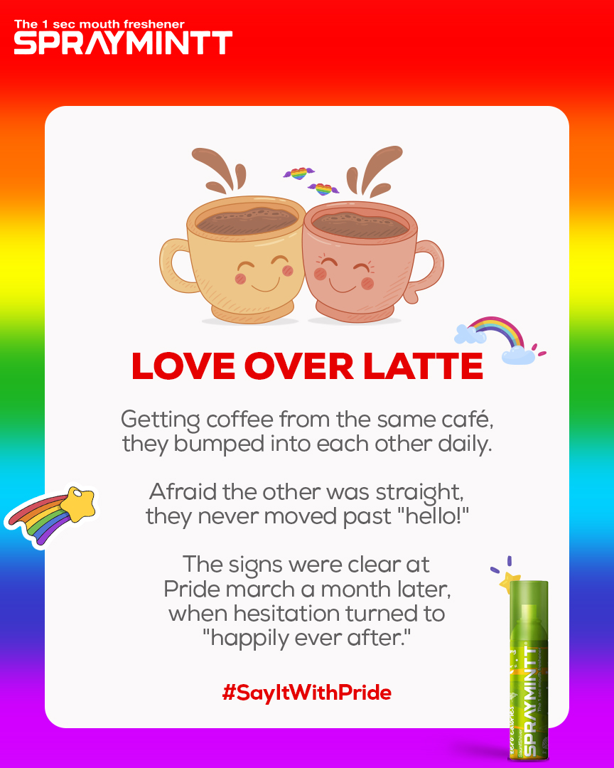 Know someone who's stuck in love? Share this with them for some motivation to make that first move! 💪🏼 
#SayItWithPride

#Spraymintt #EkSecondKaafiHai #LGTBQIA #Pride #Pride2023 #LoveWins #Acceptance #LoveIsLove #LGBTLove #BornPerfect #LGBTQIAPlus