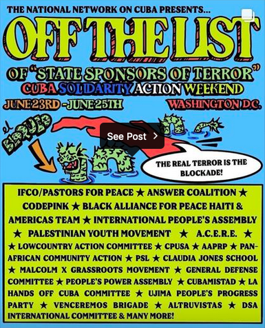 🇨🇺 All out for Cuba and Nuestra América! BAP has endorsed <a href="/NNOCuba/">National Network on Cuba 🇨🇺</a>'s #OffTheList campaign to push the U.S. government to take #Cuba off the list of "State Sponsors of Terror."

✊🏿Actions in Canada + the United States start today. Find one near you: nnoc.org/offthelist-cam…