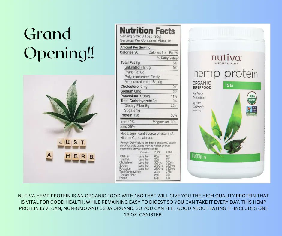 Grand Opening!!!                    buff.ly/421WyrI 

 Discover the power of supplements to improve your health and wellness!

#naturalsupplements #healthylifestyle #healthy #vegan #nutrition 
 #natural #herbalsupplements #healthsupplements #plantbased