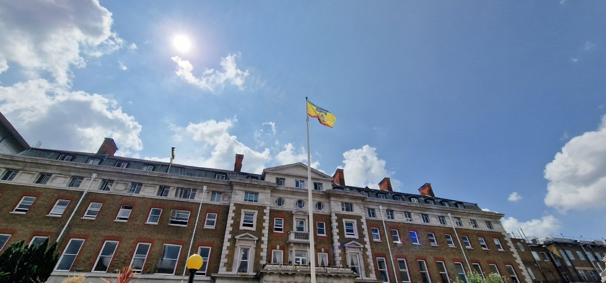 🙌 To mark the 75th anniversary of the #Windrush, our teams raised the Windrush flag at our hospitals today.

Thank you to all who joined us and to the #WindrushGeneration for your contribution to the #NHS.

#TeamKings l #WindrushDay l #NHS75