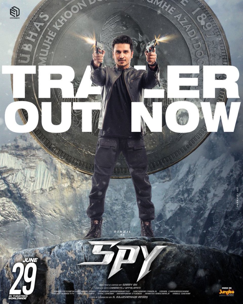 'India's Best Kept Secret' is about to unfold! 

Highly anticipated NATIONAL THRILLER, #SPYTrailer Out Now 💥

▶️ bit.ly/SPYTrailer 

Worldwide on June 29th 🔥

#IndiasBestKeptSecret 🇮🇳

@actor_Nikhil @Ishmenon @Garrybh88 @tej_uppalapati @anerudhp #Edentertainments