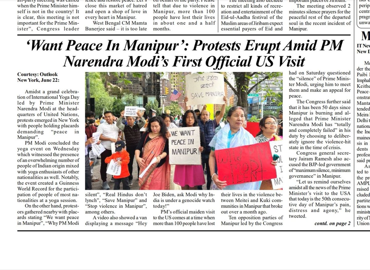 A group of concerned Indians held placards in New York on day of PMs Yoga session; 𝘕𝘰𝘵 𝘢 𝘱𝘳𝘰𝘵𝘦𝘴𝘵 𝘣𝘶𝘵 𝘳𝘢𝘪𝘴𝘪𝘯𝘨 𝘩𝘢𝘯𝘥𝘴 𝘵𝘩𝘢𝘵 '𝘞𝘦 𝘵𝘰𝘰 𝘢𝘳𝘦 𝘺𝘰𝘶𝘳 𝘴𝘶𝘣𝘫𝘦𝘤𝘵𝘴'.  

𝘏𝘰𝘸𝘦𝘷𝘦𝘳 𝘴𝘮𝘢𝘭𝘭 𝘢 𝘤𝘳𝘰𝘸𝘥, 𝘩𝘰𝘸𝘦𝘷𝘦𝘳 𝘭𝘰𝘸 𝘢…