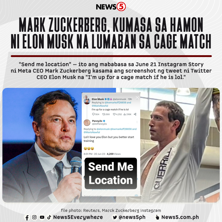 News5 on Twitter "TEAM ZUCK O TEAM ELON? Nagsasanay si Meta boss Mark