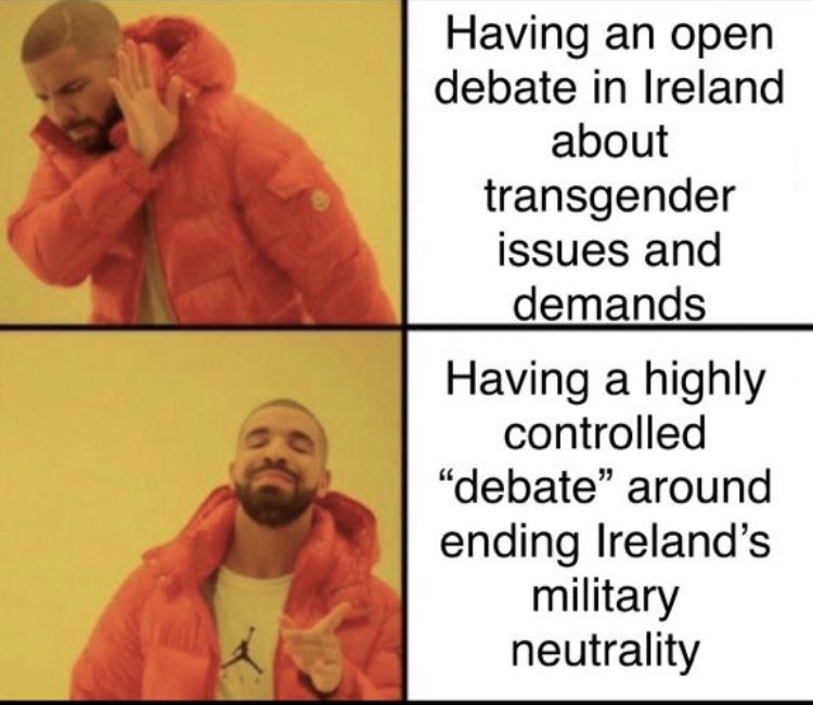 Today Micheál Martin told pro-neutrality protestors in Cork that they were trying to end “debate, and that was anti-democratic. This is the same man who said almost exactly one year ago that we shouldn’t have “that kind of debate in Ireland” about transgender demands on women’s…