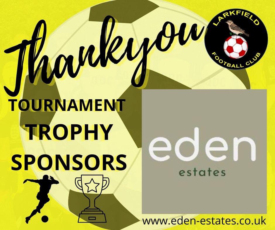 𝑻𝑯𝑨𝑵𝑲𝒀𝑶𝑼!

Massive thanks to local Larkfield company &amp; big friend of the club, <a href="/EdenEstateAgent/">Eden Estates</a> for sponsoring our tournament trophies this season.

Your continued support &amp; generosity is amazing &amp; very much appreciated 🟡⚫

#local #proudclub #sponsor #tournament