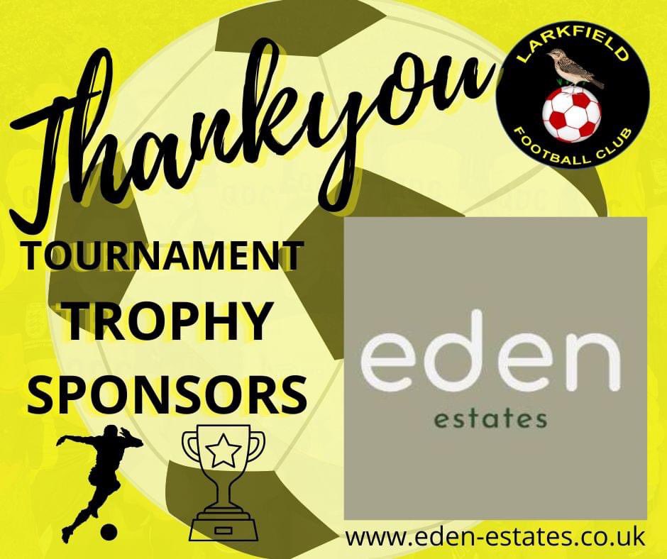 𝑻𝑯𝑨𝑵𝑲𝒀𝑶𝑼! Massive thanks to local Larkfield company & big friend of the club, @EdenEstateAgent for sponsoring our tournament trophies this season. Your continued support & generosity is amazing & very much appreciated 🟡⚫ #local #proudclub #sponsor #tournament