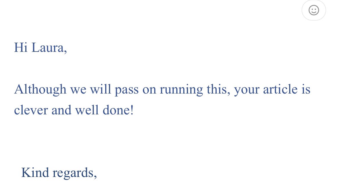 laurahannah123's tweet image. Sometimes emails like this are just as good as landing coverage. 👌🥰 #journalism #reactivepr