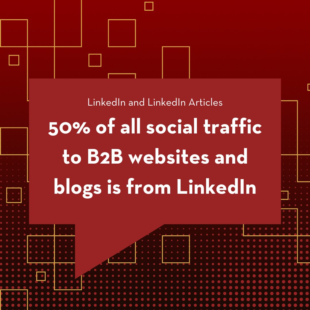 FanTheFlames3's tweet image. 50% of #SocialTraffic to B2B websites and blogs is from LinkedIn. More stats: 

💥80% of #B2BLeads come from LinkedIn.
🎯#LongFormContent with 2000 words gets the most shares.

Prioritise #LinkedIn and its articles for maximum impact.

#LinkedInMarketing #B2BNetworking