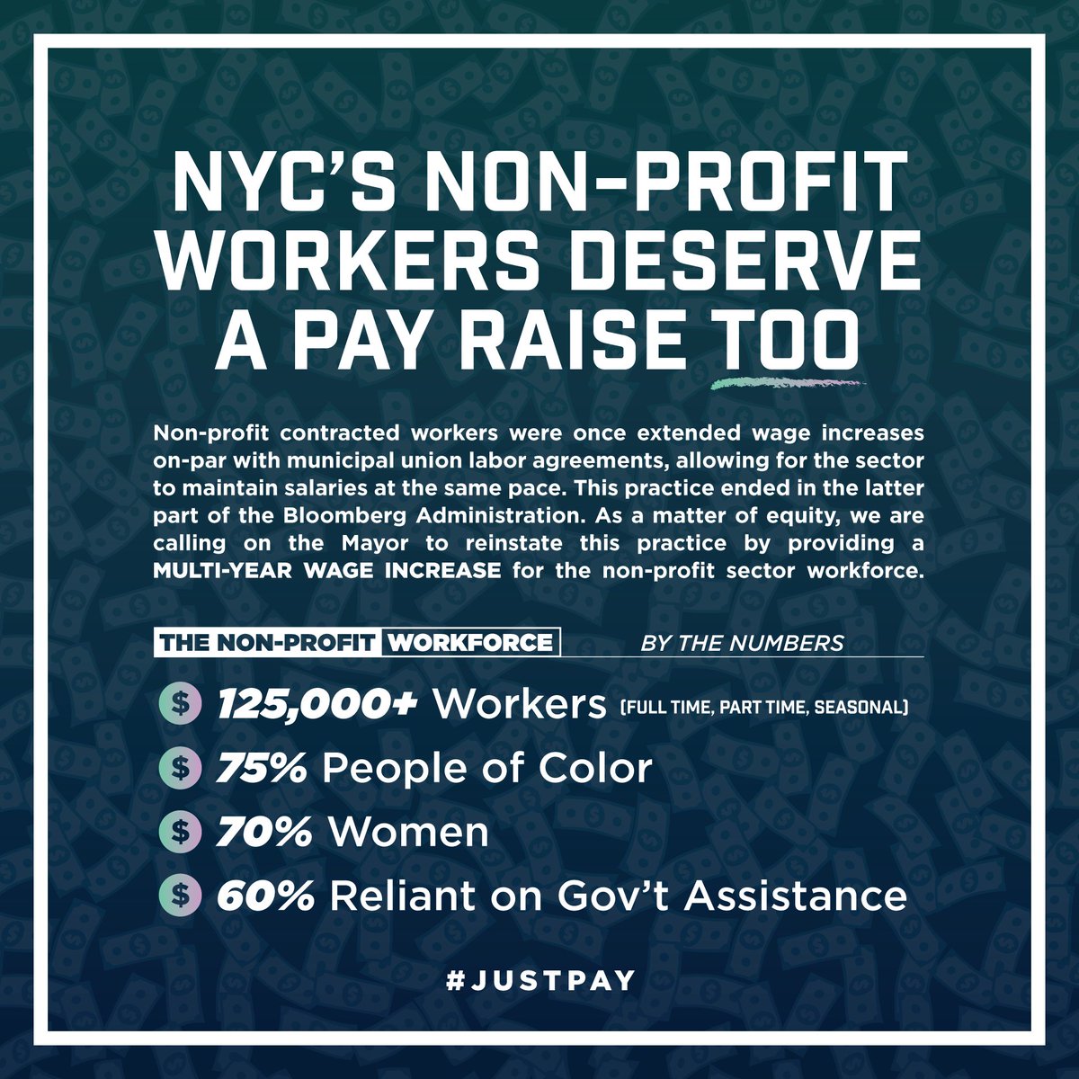 Non-profit workers consistently provide essential, lifesaving services during times of uncertainty - but their wages are woefully out of step with the salaries of other workers in similar jobs.

Now, it's time for the City to pay them a living wage. #JustPay