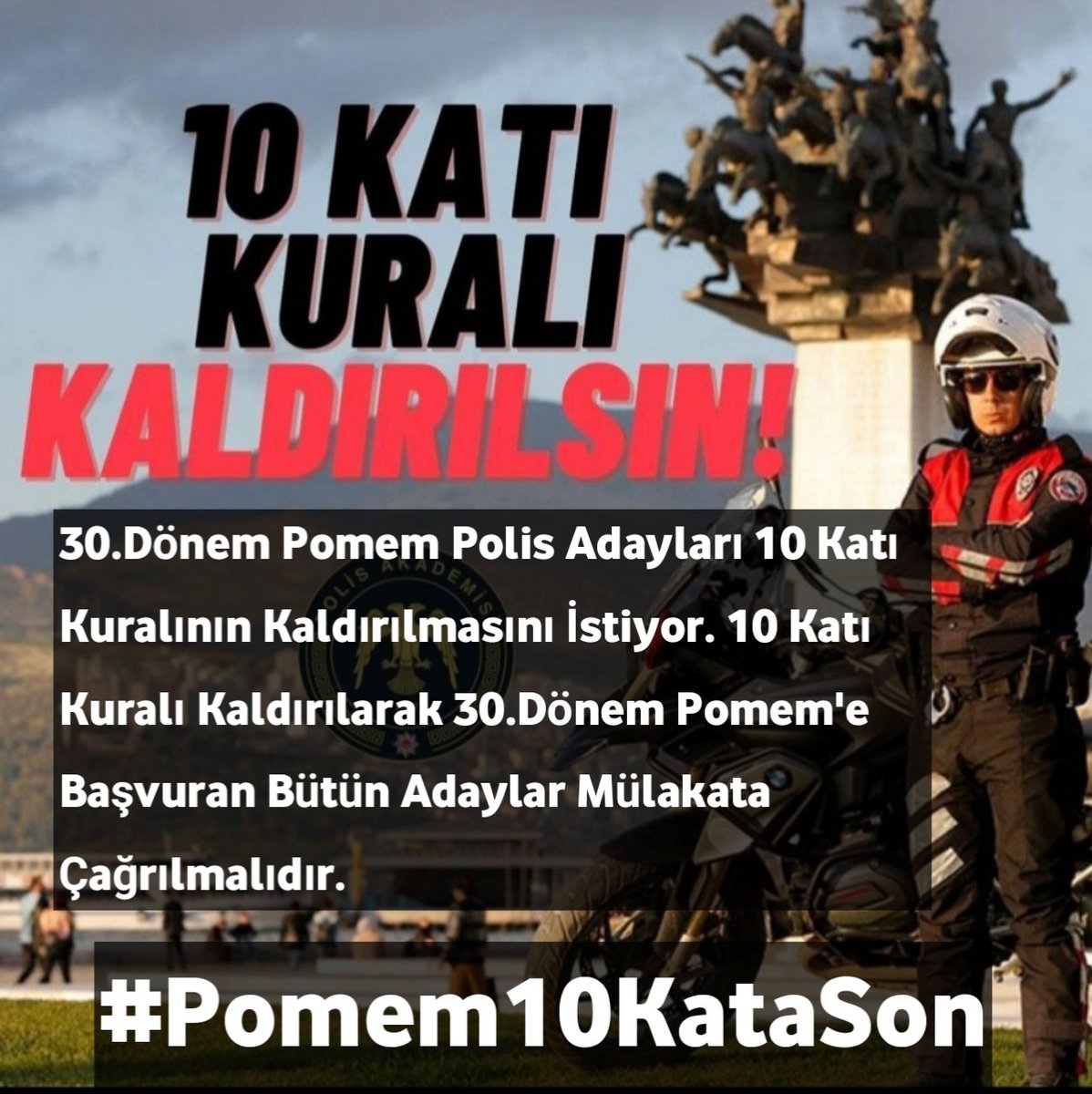 30. Dönem POMEM Polis Adayları 10 Katı Kuralının Kaldırılmasını İstiyor 10 Katı Kuralı Kaldırılarak 30. Dönem Pomem’e Başvuran Bütün Adaylar Mülakata Çağırılmalıdır 🇹🇷 #Pomem10KataSon
<a href="/tcbestepe/">T.C. Cumhurbaşkanlığı</a>
<a href="/RTErdogan/">Recep Tayyip Erdoğan</a>
<a href="/AliYerlikaya/">Ali Yerlikaya</a>
<a href="/av_mehmetsaglam/">Mehmet Sağlam</a>
<a href="/munirkaraloglu/">Münir Karaloğlu</a>
@mehmetaktasgm
<a href="/turanbulent/">Bülent TURAN</a>