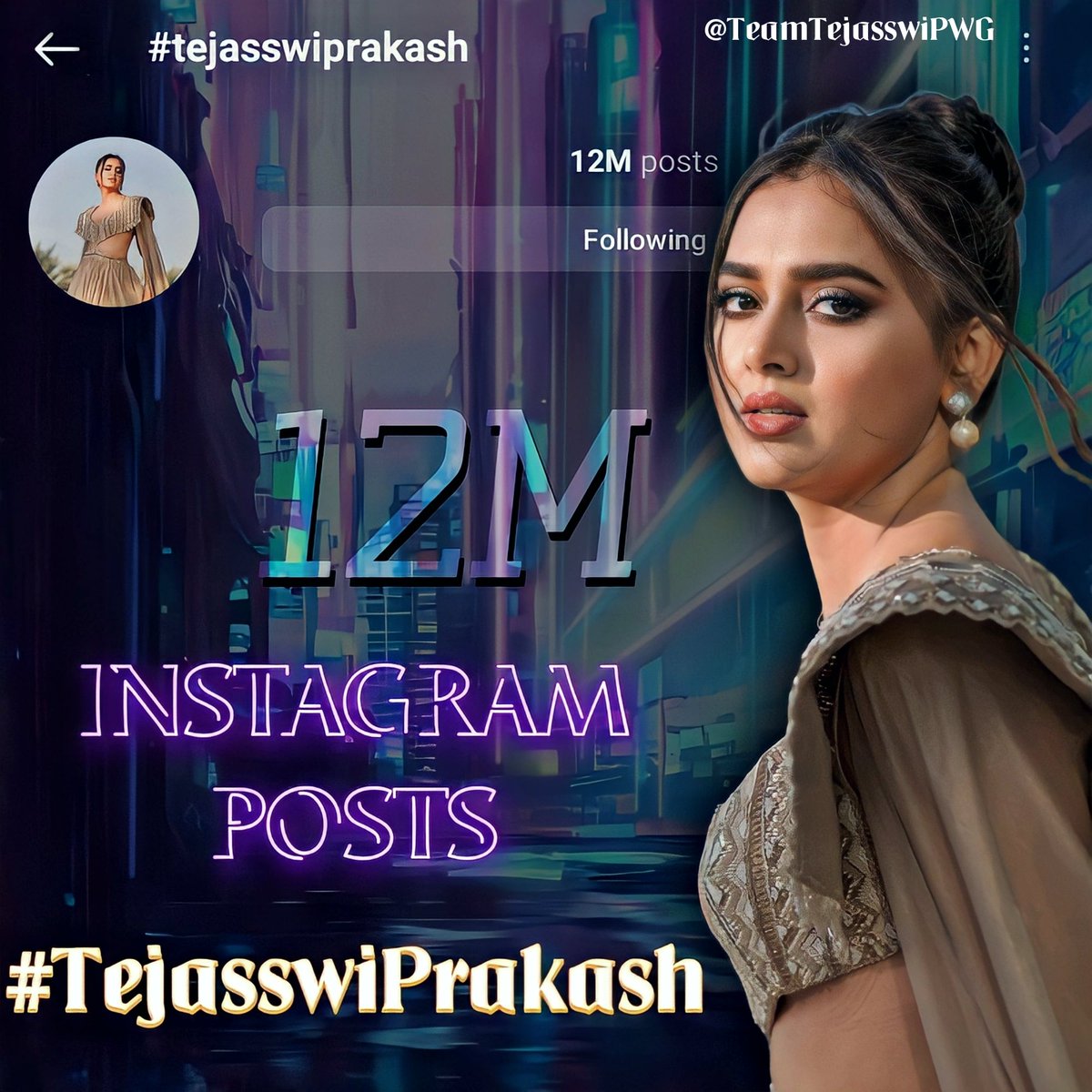 MasterBoyAK's tweet photo. Indian Actress With Highest Hashtag Count on Instagram 👑🔱

#TejasswiPrakash has now 12 Million Posts 🧿✨

Kudos to #TeamIGTroops and all fans🥰

TEJASSWI 12M IG POSTS 

#TejaTroops @itsmetejasswi @shwetak012 @TEJASSWIPRAISER https://t.co/42knv9DTV6