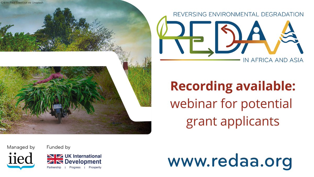 Missed our recent webinar for potential grant applicants?

Watch the recording here 📽️👇
redaa.org/grant-call-1-r…

The webinar provides more info on REDAA funding, eligibility &amp; the application process. A Q&amp;A session is also included.

#grantcall #restorenature #peopleandnature