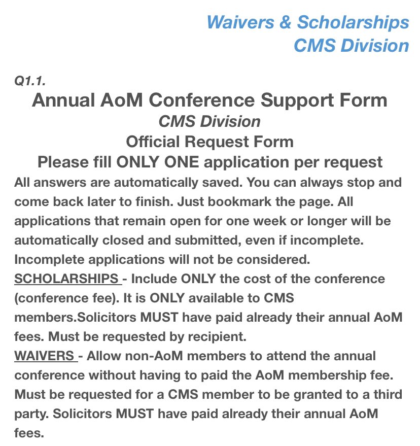 Are you a member of <a href="/cms_aom/">AOM CMS Division</a>  and need an Scholarship to attend <a href="/AOMConnect/">Academy of Management</a> ?
Apply here: rutgers.ca1.qualtrics.com/jfe/form/SV_1W…