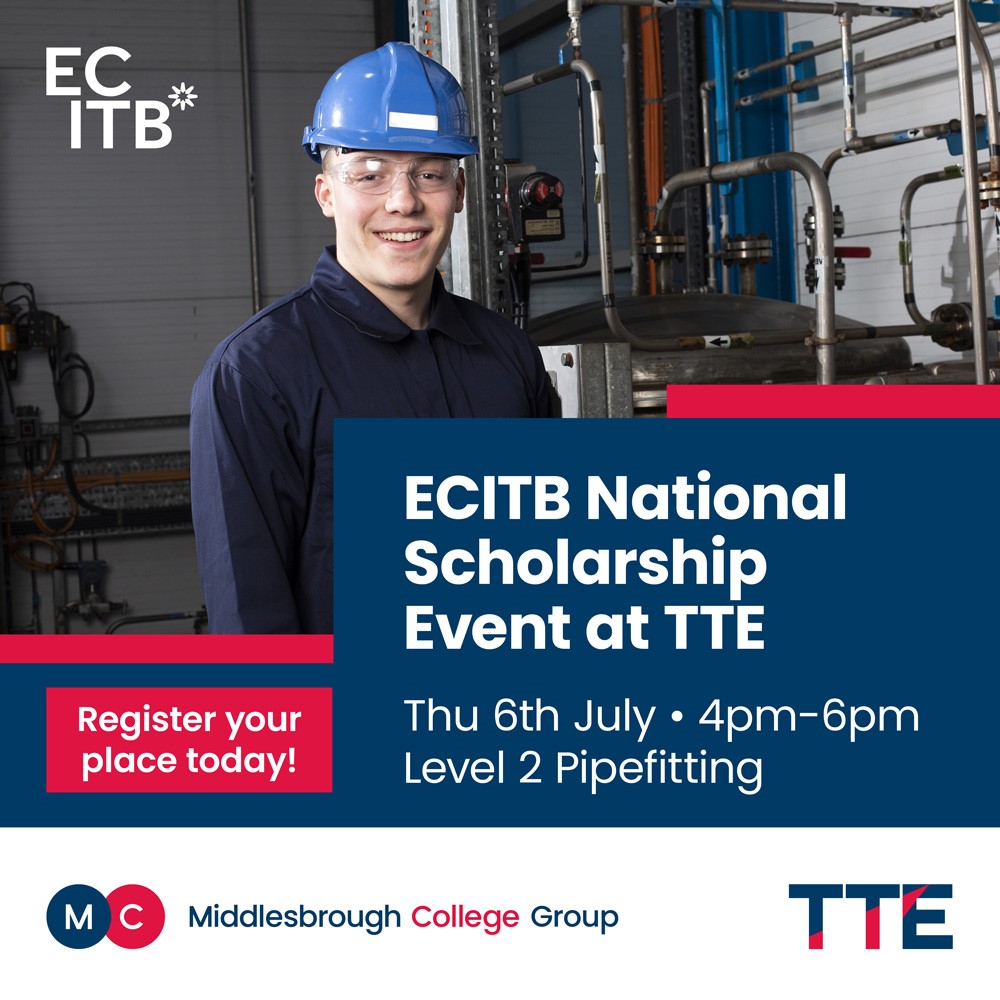 ECITB_Skills's tweet image. TTE are hosting an open event at Middlesbrough College on 6th July (4-6pm).  Register below to find out about an excellent opportunity to join ECITB’s Pipefitting Scholarship 1-year programme.

#EngineeringABetterFuture #EngineeringConstruction 

ow.ly/U1MM50OUNkp