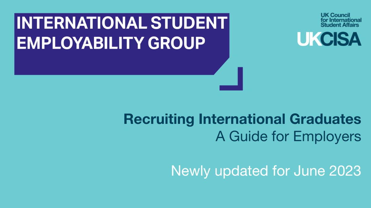 We recently updated our International Student Employability Group guide, outlining the Graduate Route and Skilled Worker route and highlighting the positive aspects of hiring international students.

Download the updated guide👇

bit.ly/InternationalS…

#WeAreInternational