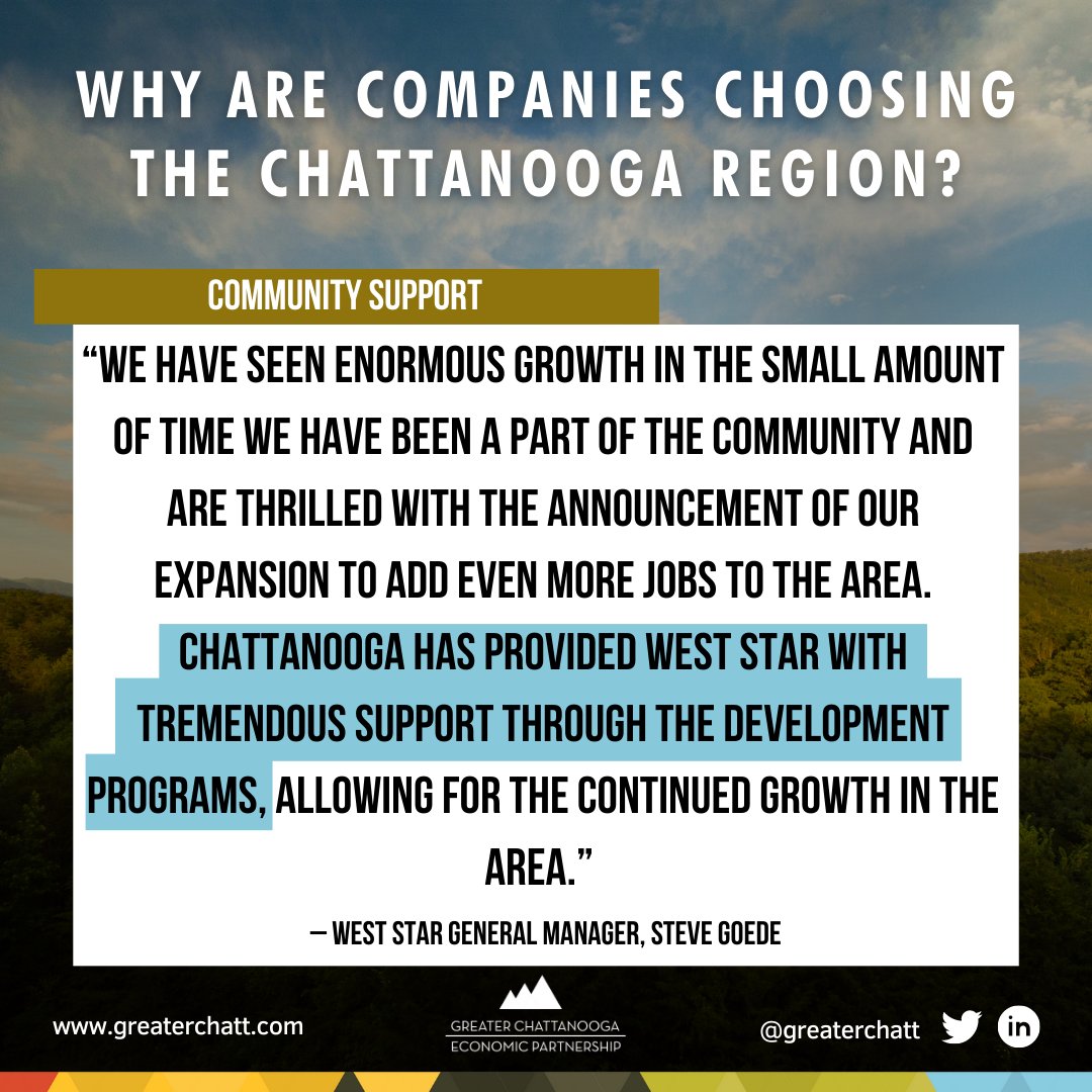 Learn why West Star Aviation decided to expand in Chattanooga, TN. Click the link to learn more. ow.ly/Xf7F50Oiy21 <a href="/weststaraero/">Weststar Aviation</a> 

#chattanooga #tennessee #georgia #alabama #weststar #workforce #sustainability #aviation