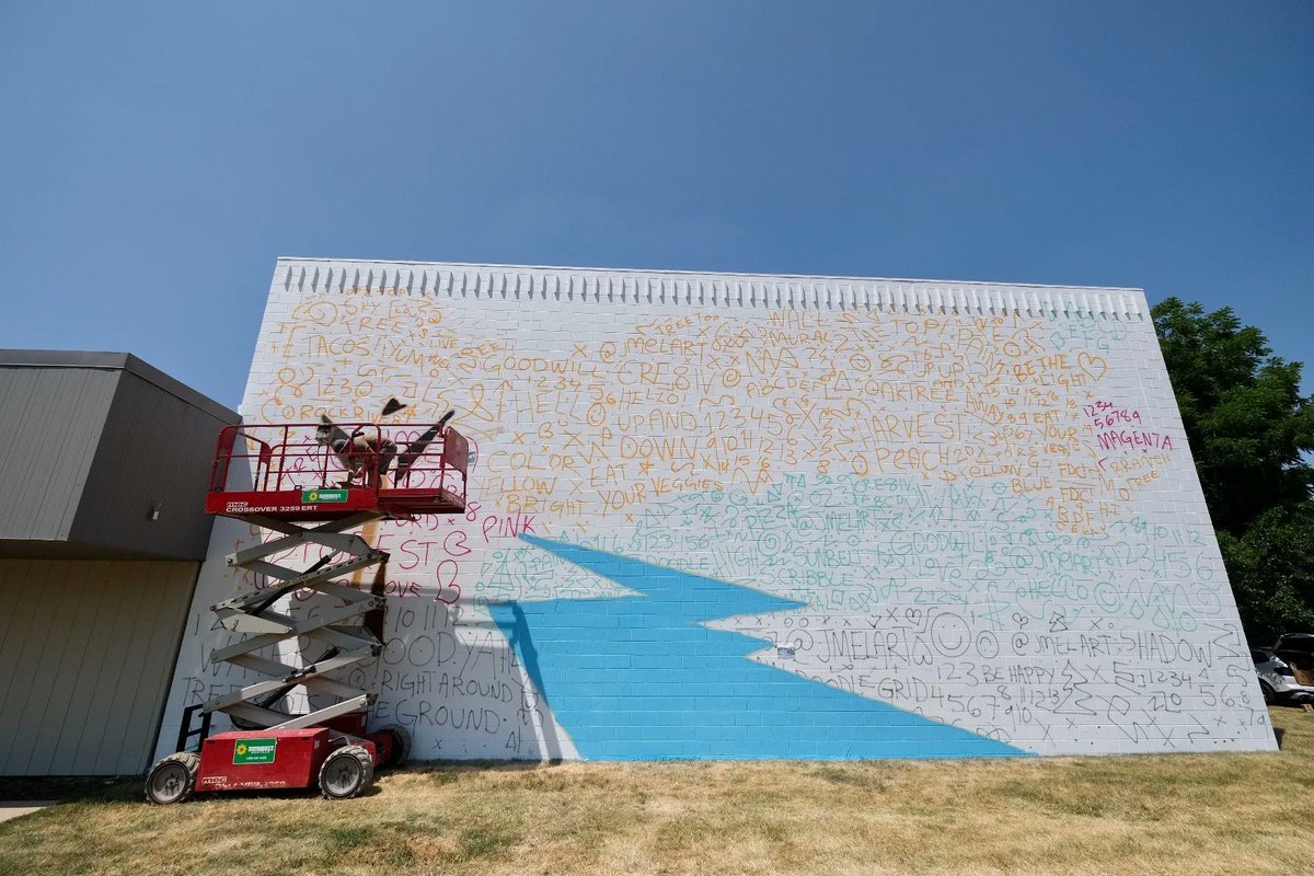 gorockford's tweet photo. 𝗝𝗲𝘀𝘀𝗲 𝗠𝗲𝗹𝗮𝗻𝘀𝗼𝗻, muralist, contemporary artist, graphic designer and new media creative, gives us a glimpse into his CRE8IV mural process from paper to wall. 🧡

🎨 JMEL Art &amp; Design
📍4618 E. State, Rockford, IL 

@GoodwillNIL #GoRockford #CRE8IV https://t.co/8rXQsMmQna