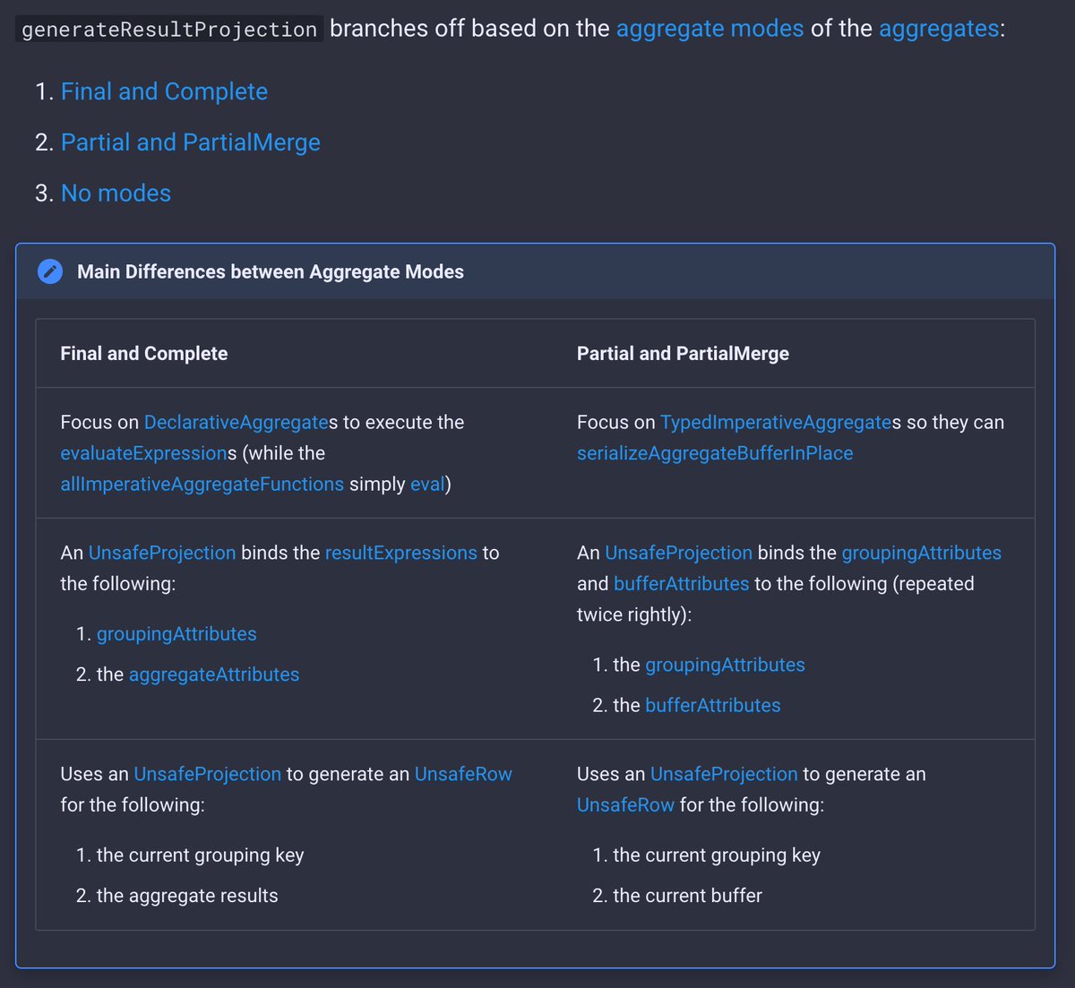 jaceklaskowski's tweet image. 5 days to @Data_AI_Summit ❤️
I thought I knew enough to have a talk at #DataAISummit 🤨
Now I'm on the verge of bringing you more Qs than answers and it's all live on stage 😬
More on AggregationIterators in #SparkSQL
➡️ books.japila.pl/spark-sql-inte…