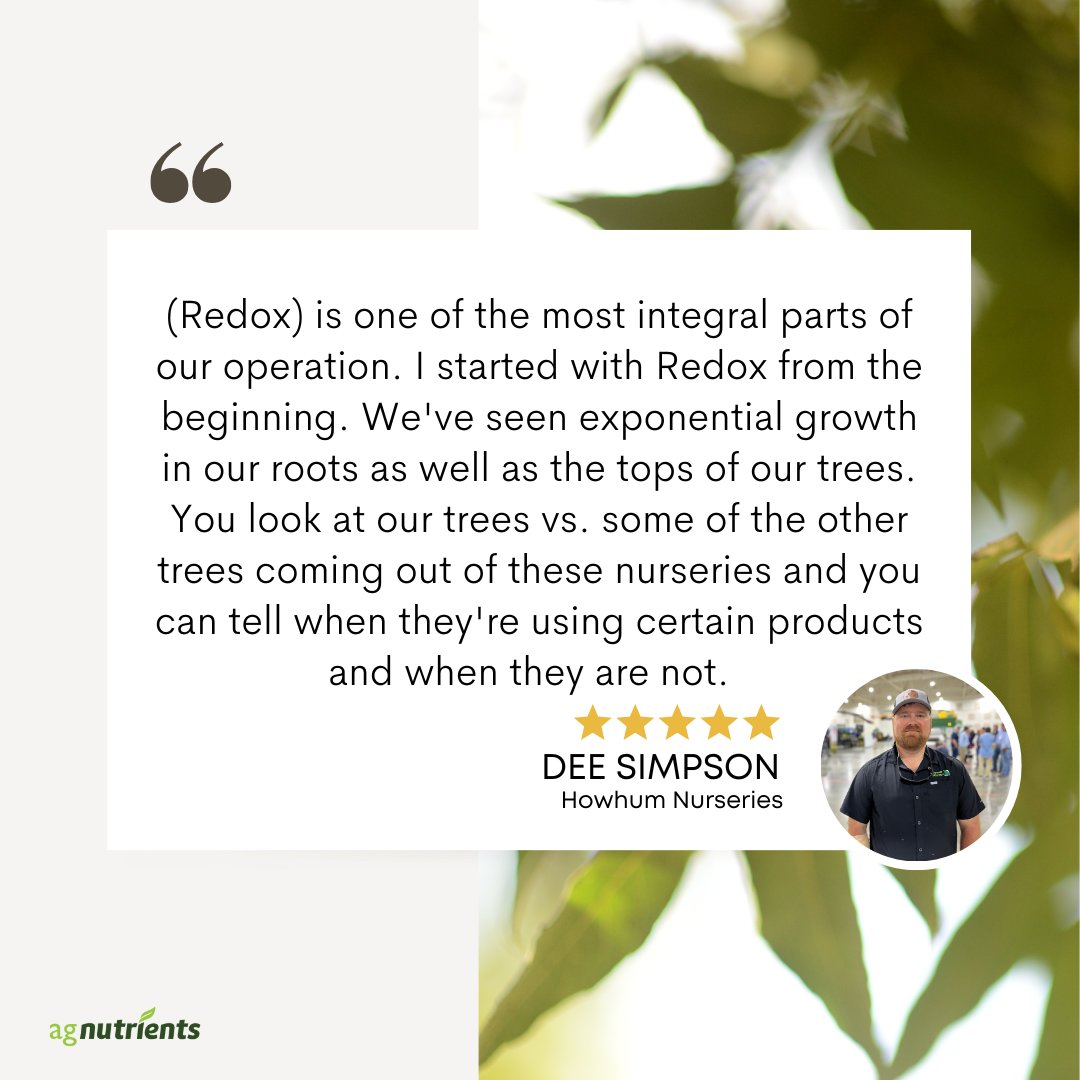 agnutrients's tweet photo. Dee Simpson has been working with Ag Nutrients for years and loves that even when starting with one acre, AGN agronomist Bryan Peters took the time to help them produce some of the highest-quality nursery trees around. https://t.co/nm95GFNXp8