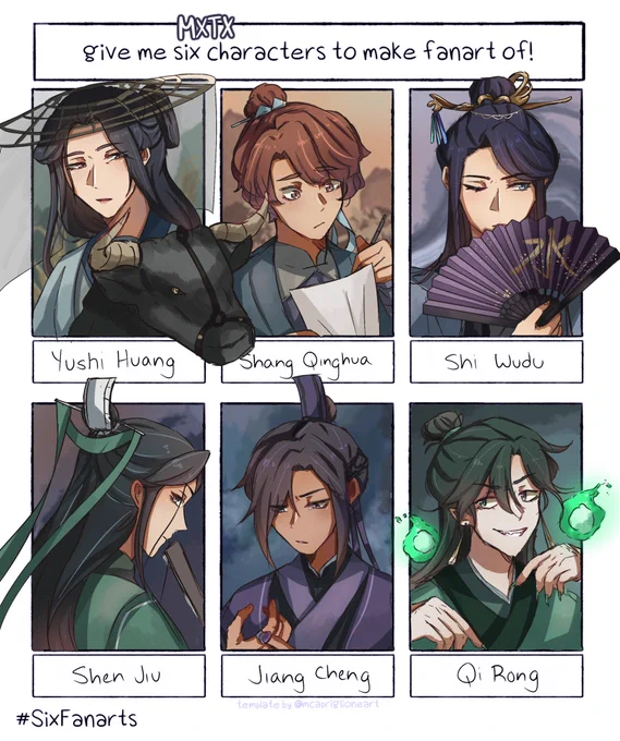 finished the #SixFanarts !! 🌿 mxtx novel ver. thank u to everyone who suggested   #mxtx #svsss #mdzs #tgcf