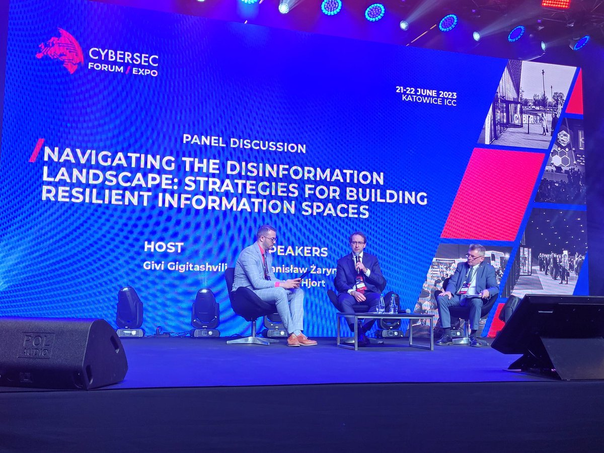 Stanisław Żaryn (@stzaryn) on Twitter photo At today's #Cybersec an interesting panel discussion about building reselience of information space, during which I talked about challenges that we face with <a href="/maghjort/">Magnus Hjort</a> from the Swedish Psychological Defense Agency.
The discussion was host by <a href="/GGigitashvili_/">Givi Gigitashvili</a> At today's #Cybersec an interesting panel discussion about building reselience of information space, during which I talked about challenges that we face with <a href="/maghjort/">Magnus Hjort</a> from the Swedish Psychological Defense Agency.
The discussion was host by <a href="/GGigitashvili_/">Givi Gigitashvili</a>