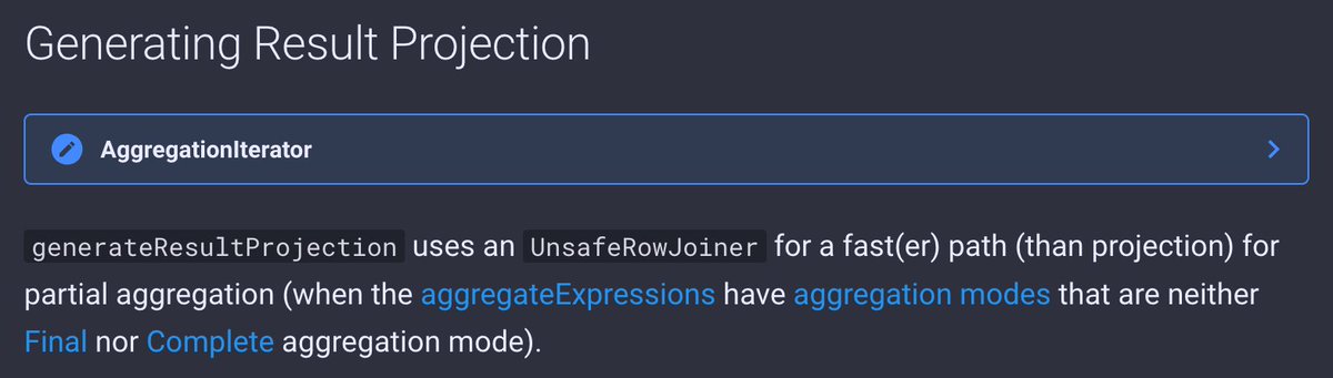 jaceklaskowski's tweet image. 5 days to @Data_AI_Summit ❤️
I thought I knew enough to have a talk at #DataAISummit 🤨
Now I'm on the verge of bringing you more Qs than answers and it's all live on stage 😬
More on AggregationIterators in #SparkSQL
➡️ books.japila.pl/spark-sql-inte…
