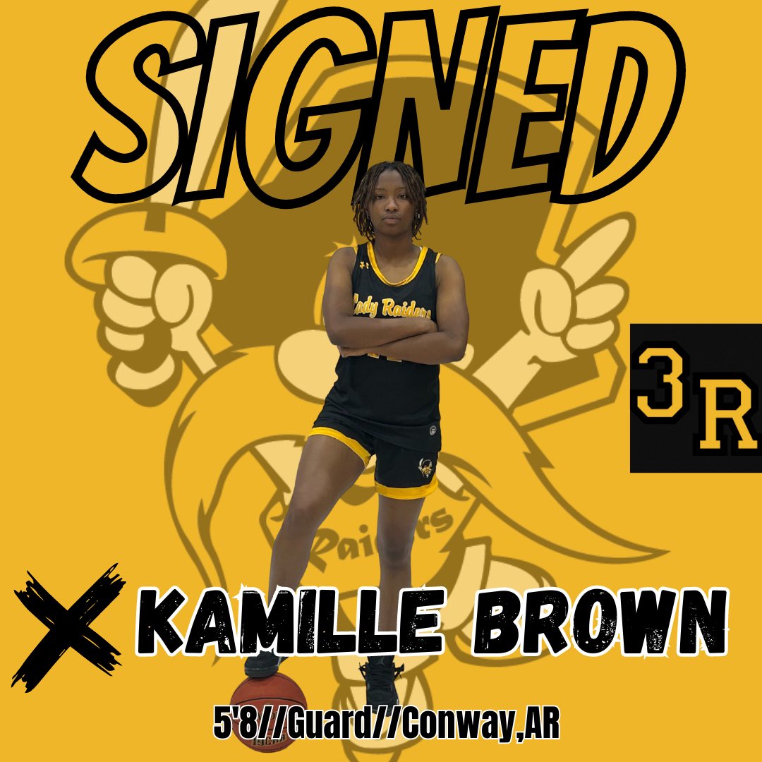 3Rwbb's tweet photo. Excited to announce our first signee for the 2023-24 season in Kamille Brown from Conway, AR. Kamille joins the Lady Raiders after winning a state championship with Conway. Conway finished the season nationally ranked by ESPN. @KamilleBrown4 https://t.co/iqHx3QCdMl