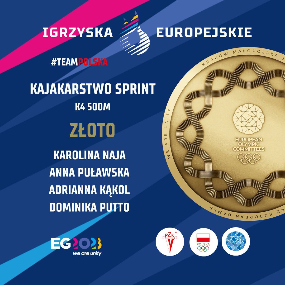 Jest! Pierwszy złoty medal III 🥇 Igrzysk Europejskich Kraków-Małopolska 2023‼️Gratulacje 🇵🇱 
#TeamPolska #jesresmyjednadruzyna #pknorlen #lotto #polskicukier