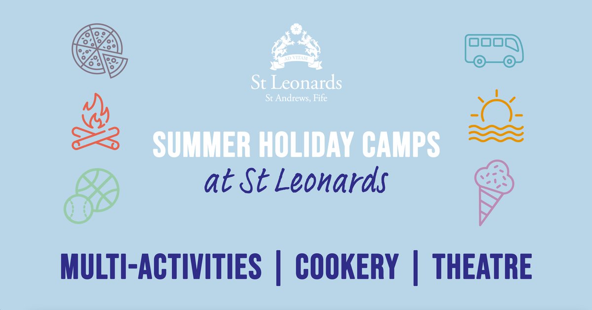 We're running summer camps and activities throughout July and August for children and young people in #StAndrews. Find out more and book today at: stleonards-fife.org/our-school/fac… #booknow #holidayclub #whatson #fife <a href="/WhatsOnFife/">What's On Fife</a> <a href="/Madrascollege/">Madras College</a> <a href="/CanongatePS/">Canongate Primary School and Nursery</a> <a href="/LawheadPS/">Lawhead PS</a> <a href="/newport_primary/">Newport Primary</a>