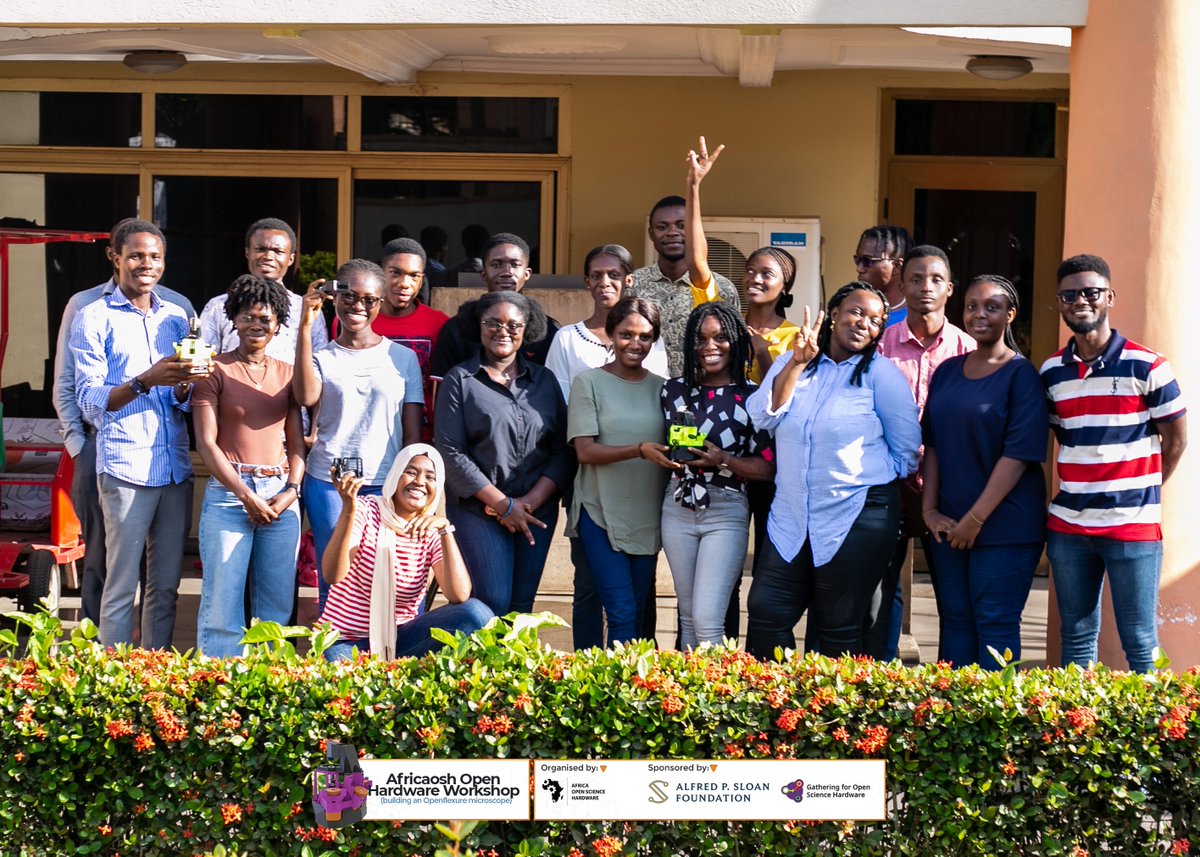 AfricaOSH's tweet photo. We thank the Gathering for Open Science Hardware (https://t.co/ww3bcRcZMk) and the Alfred P. Sloan Foundation (https://t.co/oWchA5kcOu) for their support.

#AOSH #AOSHWorkshop #Workshop #OpenFlexure #Microscope #Training #AOSHImpact #AfricaOSH #OpenScience #Technology #Innovation https://t.co/Vq9U0V10US