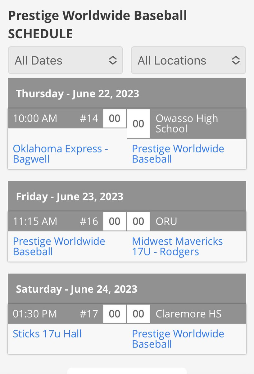 Schedule for this weekend...come out and work on your tan and watch some dudes get after it!