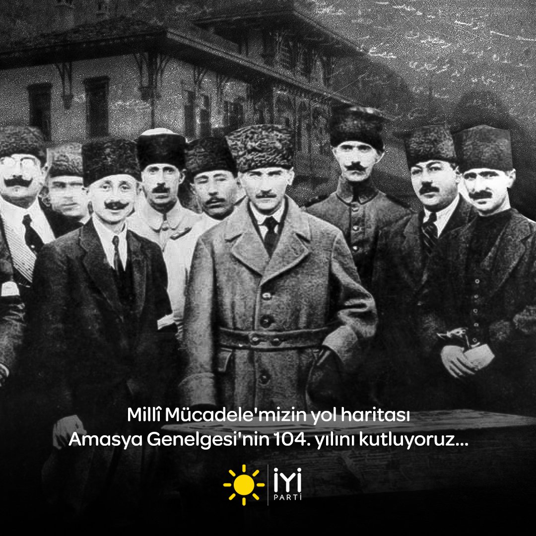 Cumhuriyetimizin kuruluş anahtarı #AmasyaGenelgesi'nin 104. yılı kutlu olsun! Gazi Mustafa Kemal Atatürk'ü ve tüm istiklâl kahramanlarımızı saygı, rahmet ve minnetle anıyoruz... Dün olduğu gibi bugün de; milletin istiklalini, yine milletin azim ve kararı kurtaracaktır!