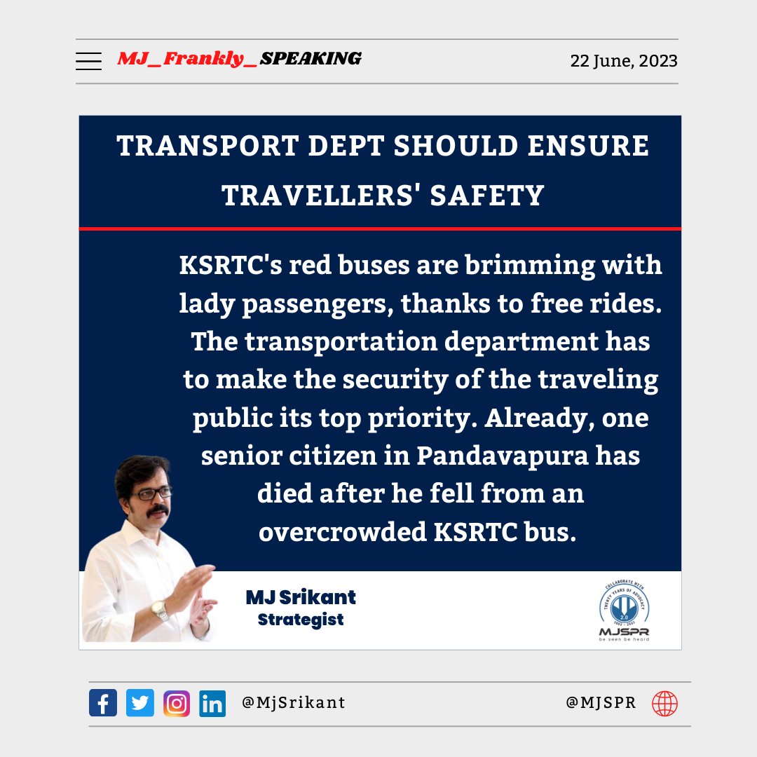 MJSrikant's tweet image. Transport Dept should ensure travellers&apos; safety

#ksrtc #kerala  #ksrtcblog #karnataka #travel #ksrtcbus #Bus #transportation #publicsafety #safety #overcrowded #travellers #kannada #Pandavapura #freerides #passangers 
@KSRTC_Journeys