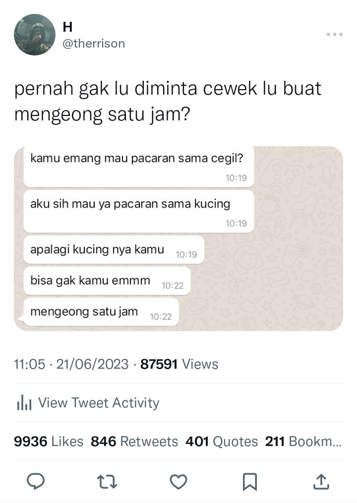 mengeong 

: reyomileo few tweets au