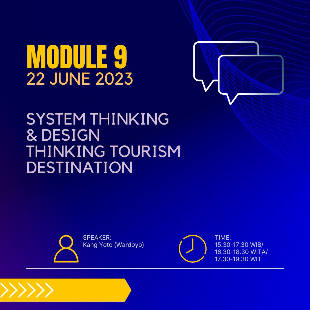 erikbanjar2's tweet photo. ILDP (Indonesia Destination Leadership Program) session by @Kemenparekraf
MODULE 9: System Thinking & Design Thinking Tourism Destination
#ILDP
#destinationleadership
#pesonaindonesia
#wonderfulindonesia
#visitDUMAIyournextdestination https://t.co/ju1538tHyA