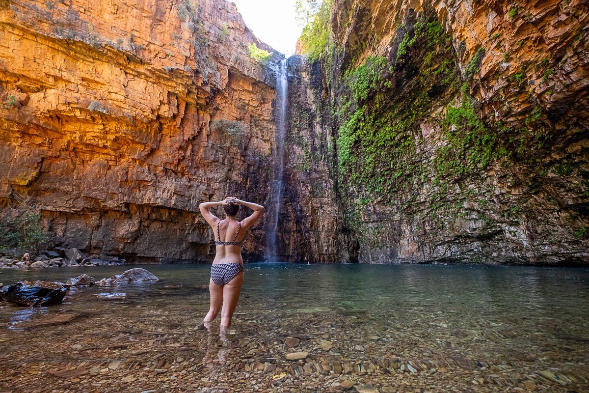 Emma Gorge, El Questro. It was freezing though! 🥶 #eastkimberley #kununurra #waterfalls