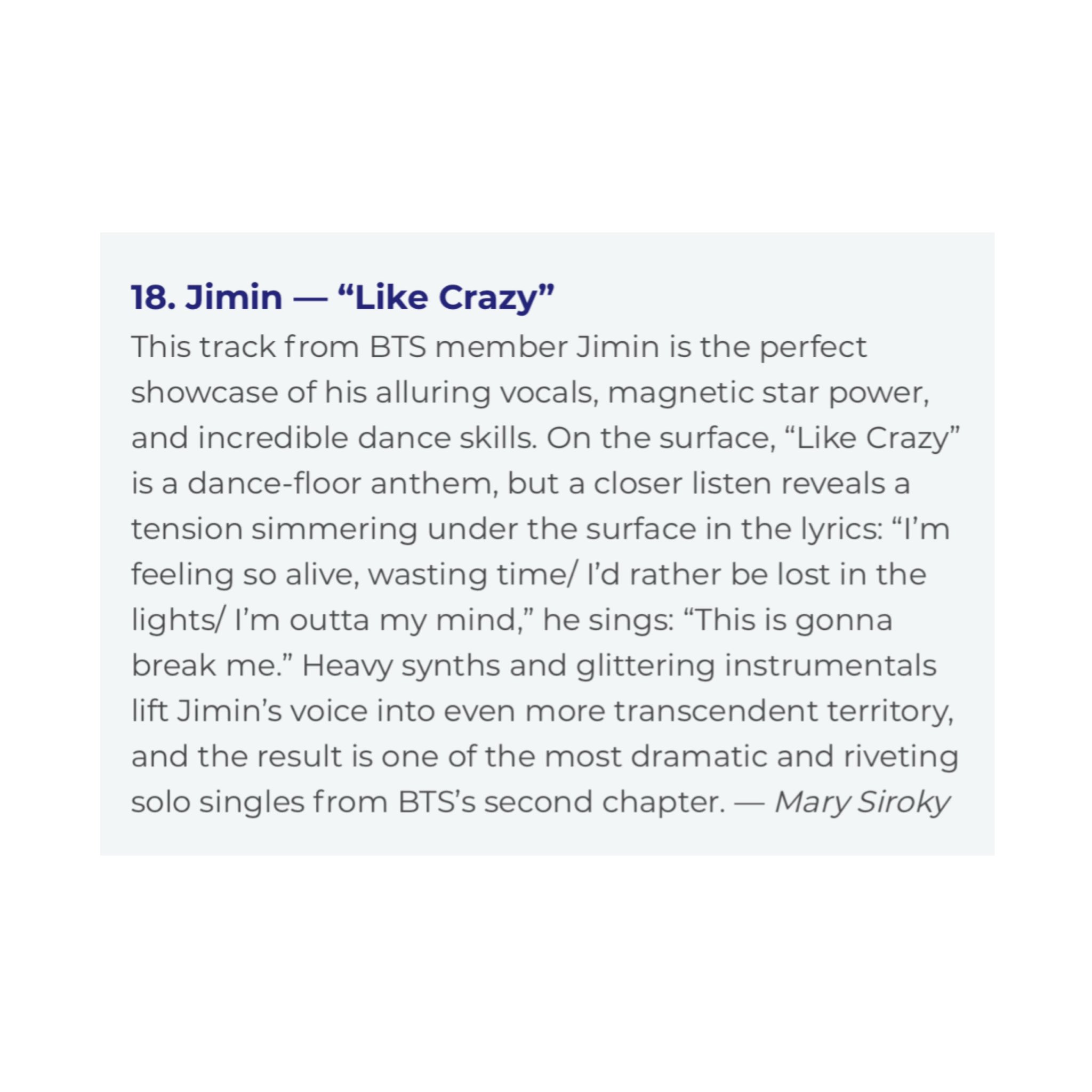 Jimin Like Crazy Lyrics in 2023  Bts song lyrics, Crazy lyrics