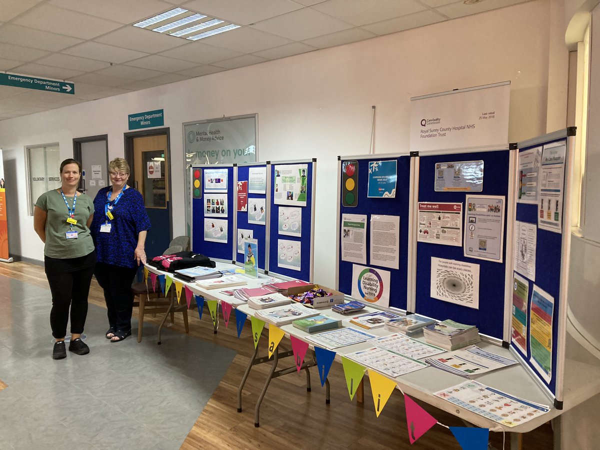 Come and say hi to the Learning Disabilities and Autism Team @RoyalSurrey today for #LDWeek23 raising awareness about the health needs of people with #LearningDisabilities and busting myths! @laurenbowller @cmazek