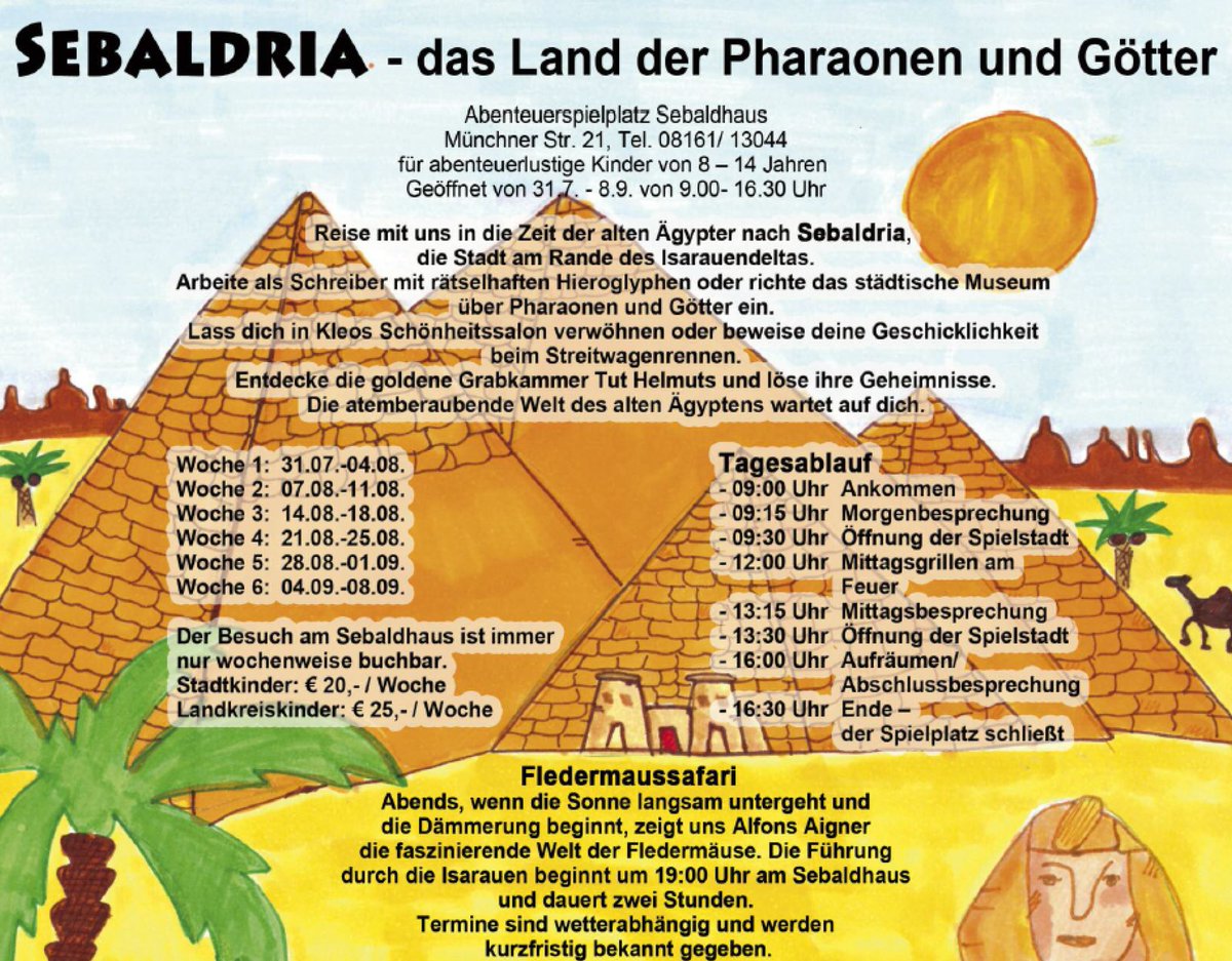 In knapp sechs Wochen ist es wieder so weit: Die #Sommerferien beginnen. Unsere #Stadtjugendpflege #Freising hat wieder ein buntes und abwechslungsreiches Programm auf die Beine gestellt. Die Online-Anmeldung beginnt am 25. Juni.  ℹ️Mehr zum Programm unter sohub.io/lgxx