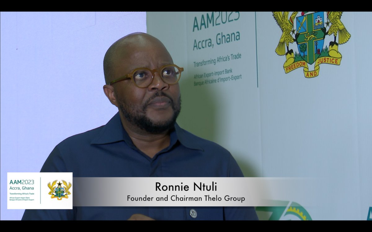 Ronnie Ntuli the Founder and Chairman of the Thelo Group recently spoke to Ghanaian media star @TheAnitaErskine on the sidelines of the Afreximbank Annual Meetings in Accra Ghana. Ntuli shared his perspective on South Africa's relationship with Ghana from a trade and investment