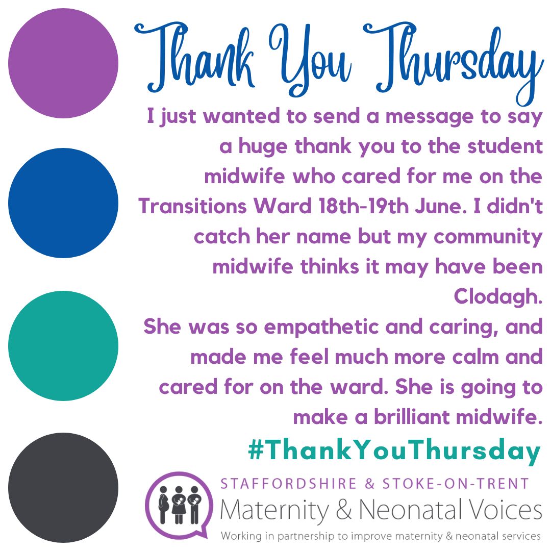 #ThankYouThursday this week, is celebrating a wonderful Student Midwife on Ward 205 at @UHNM_NHS for the care she gave earlier this week & the impact that care had on this person's hospital experience #UHNM #StudentMidwife #Student #midwivesofthefuture @UHNM_DOM @AnnMarieRiley10