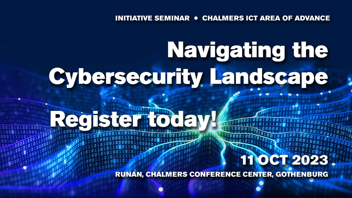 Join world leading experts and industry leaders for a dynamic exploration of evolving threats, cutting-edge strategies and #innovative #solutions. Gain invaluable insights and empower yourself to protect against #cybersecurity threats! chalmers.se/en/current/cal…